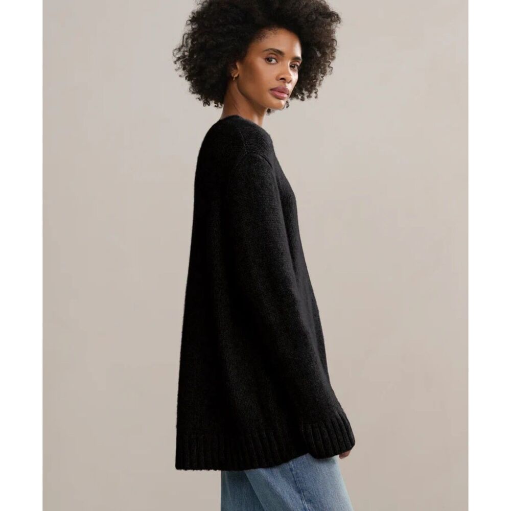 NEW Jenni Kayne 100% Cashmere Amelia Crew Neck Oversized Sweater in Black Sz XXS - Picture 3 of 16